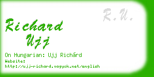 richard ujj business card